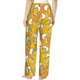 thumbnail image 4 of PISONIC Beer Mugs With Foam Printed Women's Pajama Pants, Comfy Pajama Bottoms With Pockets&Drawstring, 4 of 7