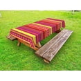 thumbnail image 1 of Mexican Outdoor Tablecloth, Vibrant Colored Striped Pattern with Abstract Lizard Animal Figures Folk Borders, Decorative Washable Fabric Picnic Tablecloth, 58 X 120 Inches, Multicolor, by Ambesonne, 1 of 2