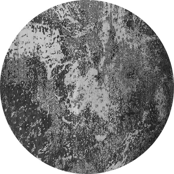 Ahgly Company Indoor Round Oriental Gray Industrial Area Rugs, 4' Round