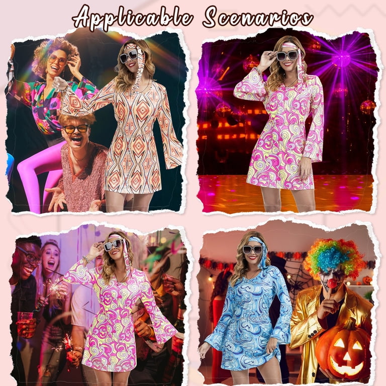 disco dresses for women Midnight Dress / Tunic White boots not included MYATED 70s Disco Outfit Hippie