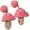 pink, variant on Creative Colorful Mushroom Shape Rattan Raffia Straw Stud Drop Dangle Earrings Hand Woven Statement Plant for Women Jewelry Holiday Funny Summer Beach