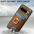 thumbnail image 2 of ELEHOLD Leather Case for Google Pixel 7A Magnetic Detachable Card Holder Magnetic 2 in 1 Wallet Case with Ring Holder Kickstand Compatible with Mag Safe Shockproof Cover,brown, 2 of 8