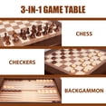 GSE Games & Sports Expert Deluxe 3-in-1 Wood Chess Checkers Backgammon ...