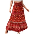 thumbnail image 3 of CAIXIA Skirts for Women 2026 Front Slit Hawaiian Lightweight Flowy White Maxi Skirt Elastic Waist Summer 2026 Spring Long Skirts, 3 of 9