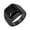Black Black, variant on Men's and Women's Stainless Steel Classic Personalised Smooth Surface Square Brown Gemstone Ring Gold Size 9