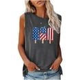thumbnail image 2 of Wycnly Womens 4th of July Tank Tops Comfy Loose Fit Patriotic Independence Day Shirts Vest Summer Fashion Popsicle Flag Print Round Neck Sleeveless Blouse Gray l, 2 of 4