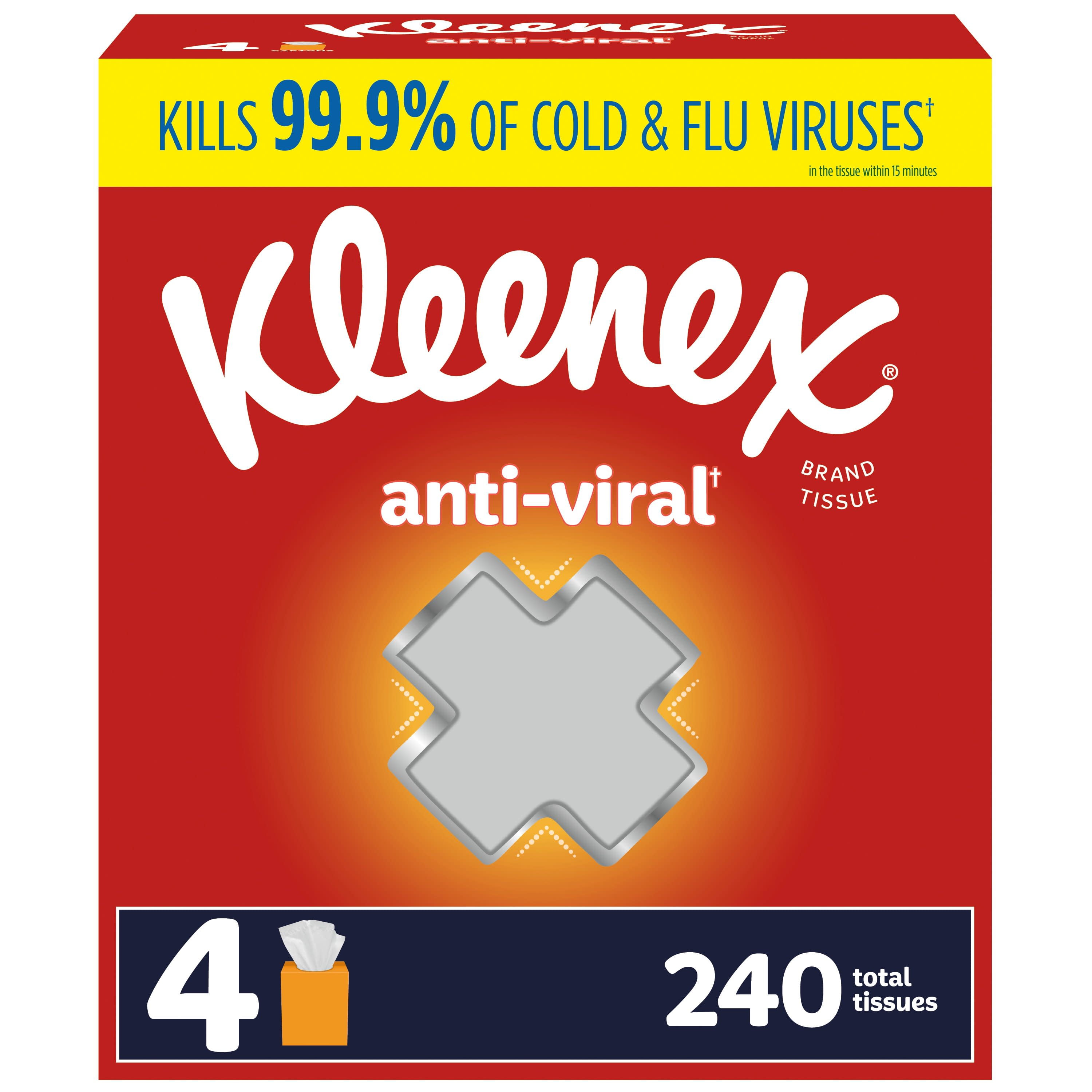 Kleenex Anti-Viral Facial Tissues 60 tissues per Box Buy More Save More 