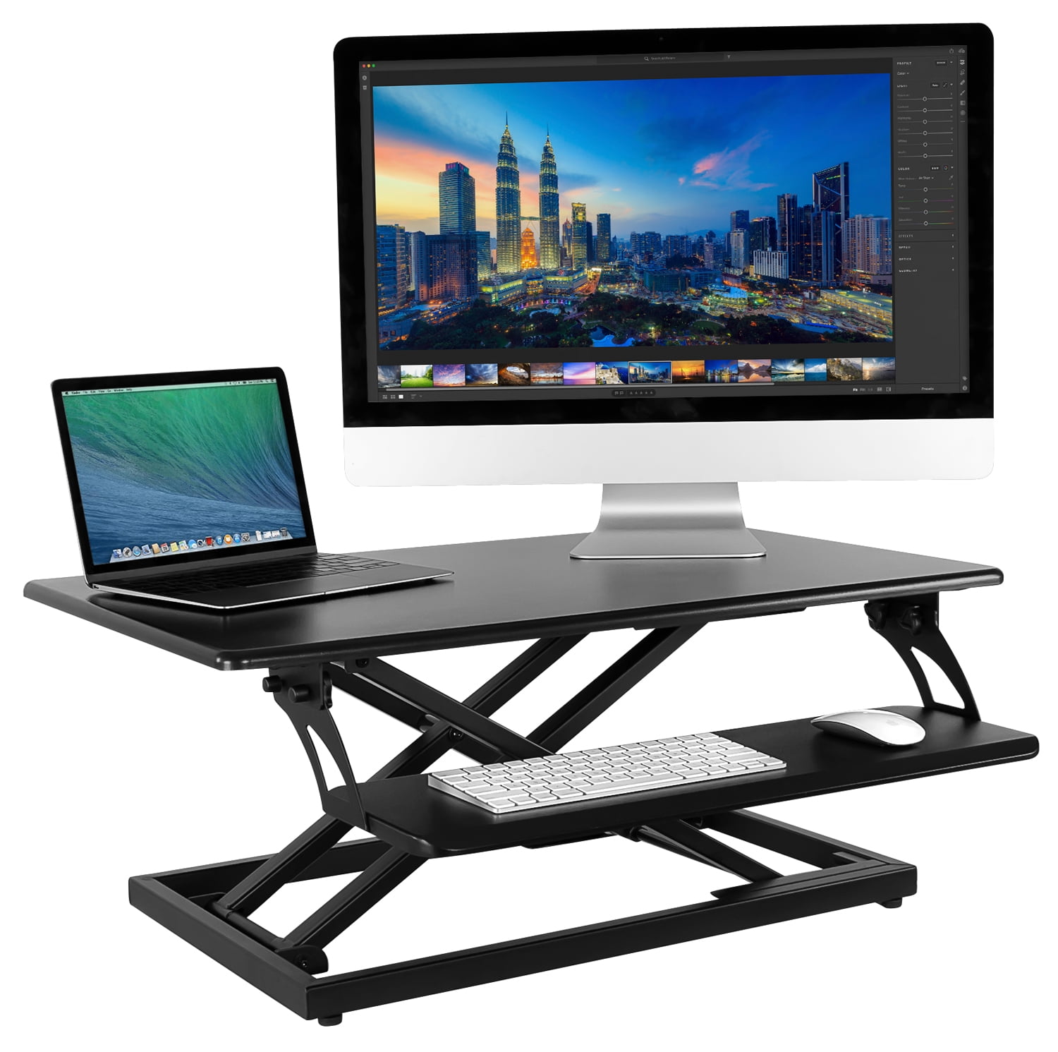 Mount It Height Adjule Standing Desk Sit Stand Riser Workstation 31 5 Wide Tabletop Converter