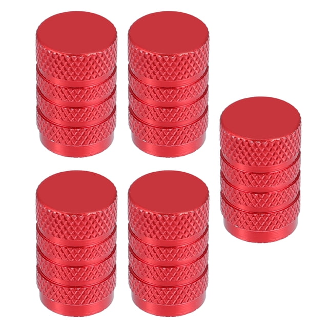 Tapas de vástago de válvula de neumático Unique Bargains 17mm Aleación de aluminio Rojo 5 uds