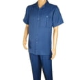 thumbnail image 3 of Men 2pc Walking Leisure Suit Short Sleeves By DREAMS 256-41 Sailor Blue, 3 of 9