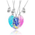 thumbnail image 1 of Friendship Necklace Best Friend Necklace for 3 Girls Magnetic Matching Heart Pendant Bestie Necklace for Sisters, 1 of 5