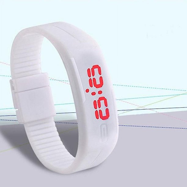 Bluelans Moda Hombres Mujeres Silicona Rojo Led Digital Deportes Pulsera Reloj De Pulsera Regalo