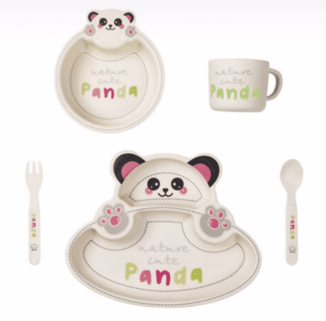 Pretty Feeding Food Tableware Lovely Panda Kid Dishes Baby Eating Dinnerware Set 