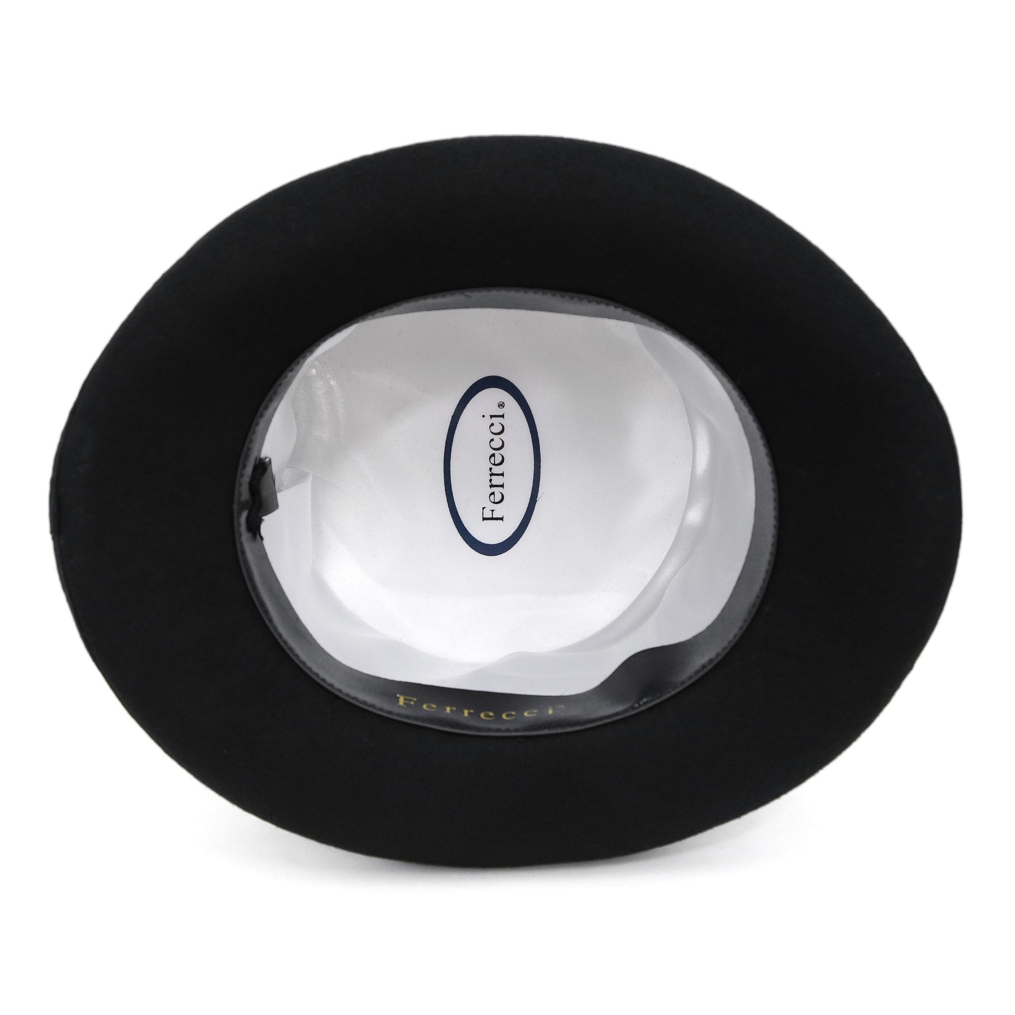Ferrecci Satin Lined Black Wool Top Hat with Grosgrain 