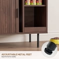 thumbnail image 4 of Naipo 37.4" Cat Litter Box Enclosure with Tambour Door,Litter Box Cabinet Furniture with Storage Shelf,Mat & Waterproof Liner,Mid-Century Brown, 4 of 12