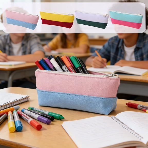 Under $1 dollars!Special Pencil Case Pouch, Large Capacity Pencil Case ForTeens High Capacity Pencil Pouch Multi-compartment With Zipper Pen Bag For Office Supplies Stationery Organizer, Yellow