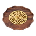 thumbnail image 2 of Wood Tea Pot Holder, Kungfu Tea Cup Coaster Handmade Compact  for Home, 2 of 8