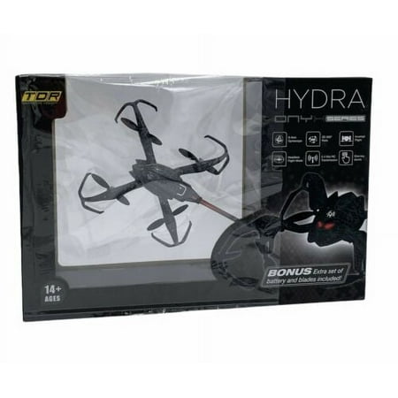 TDR Onyx Series Black Hydra Stunt 2.4 Ghz RC 6 Axis Drone Quadcopter Bonus Battery & Blades