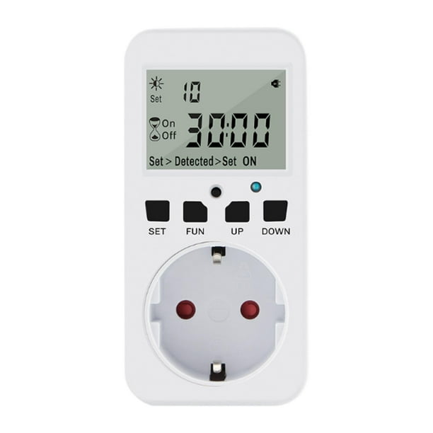 Interruptor de temporizador programable, interruptor de temporizador, protección para niños, cocina, temporizador Digital, enchufe de salida para toma