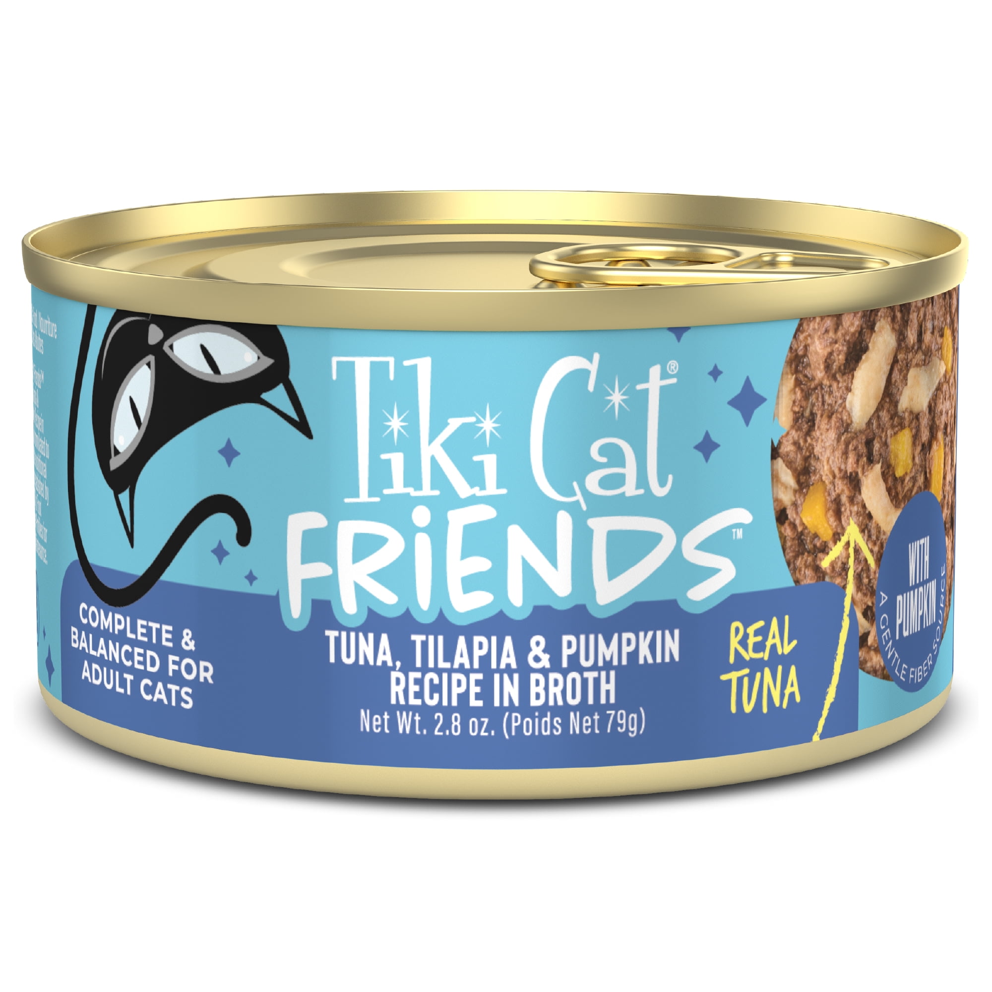 (6 pack) Tiki Cat Friends Tuna, Tilapia & Pumpkin, 2.8 oz. Can