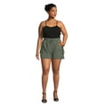 thumbnail image 2 of No Boundaries Cargo Romper with Cami Top, Women's and Women's Plus, 2 of 5