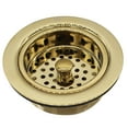 thumbnail image 3 of Westbrass R214-01 3-1/2-Inch Post Style Kitchen Sink Basket Strainer, Polished Brass, 3 of 7