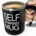 thumbnail image 3 of Black Auto Mixing Tea Cup Stainless Plain Lazy Self Stirring Mug Coffee Soup, 3 of 6