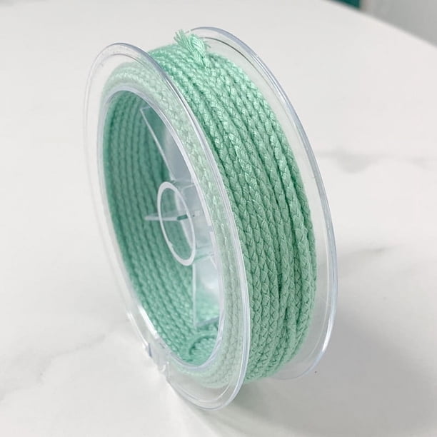 Zhuge Cuerda de algodón de escamas de dragón de 2 mm, cuerda de algodón tejida para cuerdas hechas a mano, pulseras de nudos tejidos y cuerdas verde