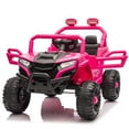 thumbnail image 5 of Ambifirner 12V Electric UTV with Parent Remote Control, 2-Hour Battery, 4-Wheel Suspension & Anti-Collision Bar, High Chassis for All Terrains, Pink, 5 of 9