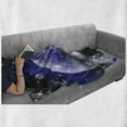 thumbnail image 6 of Space Soft Flannel Fleece Blanket, Galaxy Nebula Full Moon Phase Starry Night Sky Orbit Infinity for Home and Dorms, Cozy Plush for Indoor and Outdoor Use, 60" x 80", Blue Navy White, by Ambesonne, 6 of 6