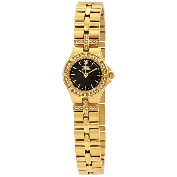 Invicta Women's Wildflower Gold 18k Gold-Plated SS Black Dial