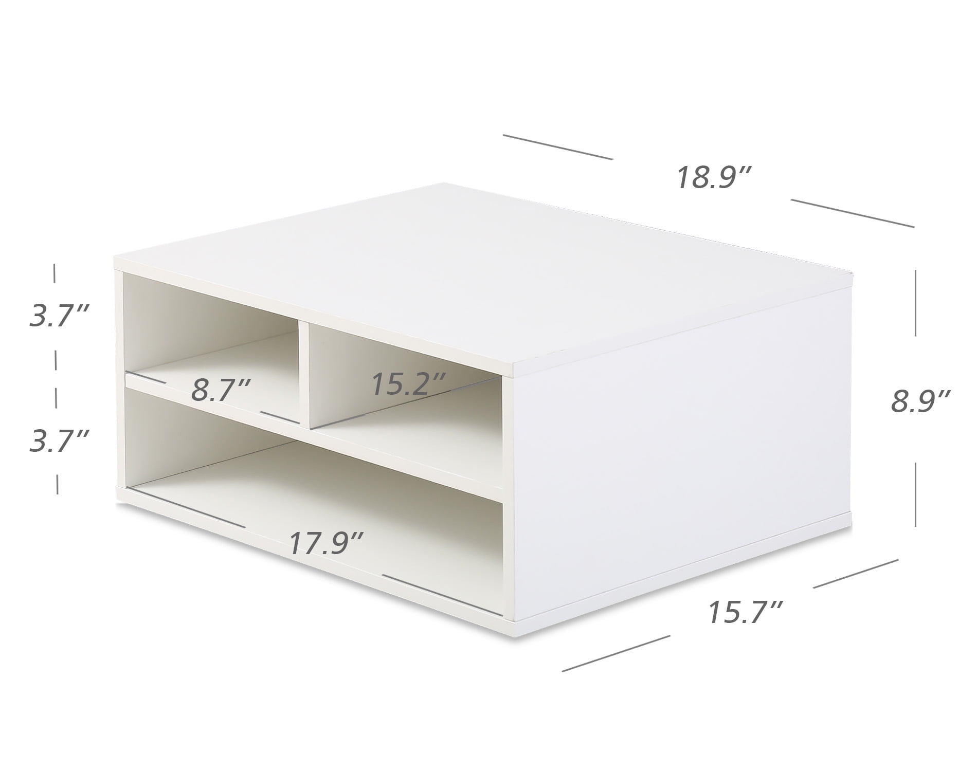 FITUEYES Printer Stands， Large Desktop Paper Organizer, White