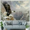 thumbnail image 4 of Nawypu  Africa Tapestry, Aerial View of Bald Eagle Flying in the Snow Covered Grand Canyon Rocky Art, Wide Wall Hanging for Bedroom Living Room Dorm, White Brown, 4 of 6