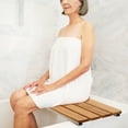thumbnail image 7 of Hermosa 32" x 13.5" Back Wall-Mount Folding Natural Teak Wood Tub Seat with 3" Slats, 7 of 7