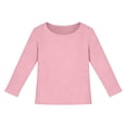 thumbnail image 3 of KAUOD Girls Long Sleeve Shirt Crew Neck Knit Stretchy Pullover Tops Teen Kids Plain School Casual T-Shirt Soft Clothes, 3 of 7