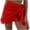Red, variant on Ahabrexf Swim Skirt Cover Up for Women Hollow High Waisted Swim Out Knit Ruffle Mini Beach Wrap Skirt 1PC