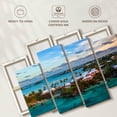 thumbnail image 6 of Elephant Stock Bermuda Beach Houses Wall Art - Horizontal Multi Panel Canvas - Living Room Wall Decor - Beach Multi Panel - Blue And Teal Decor - 84" x 54", 6 of 8