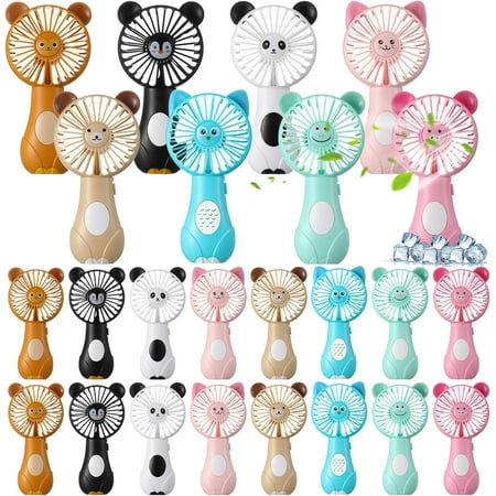 

24 Pcs Mini Handheld Fan Battery Powered Mini Fan Bulk Small Portable Fan Cute Cartoon Animal Fans Cooling Fans for Adults Summer Outdoor Gifts Travelling