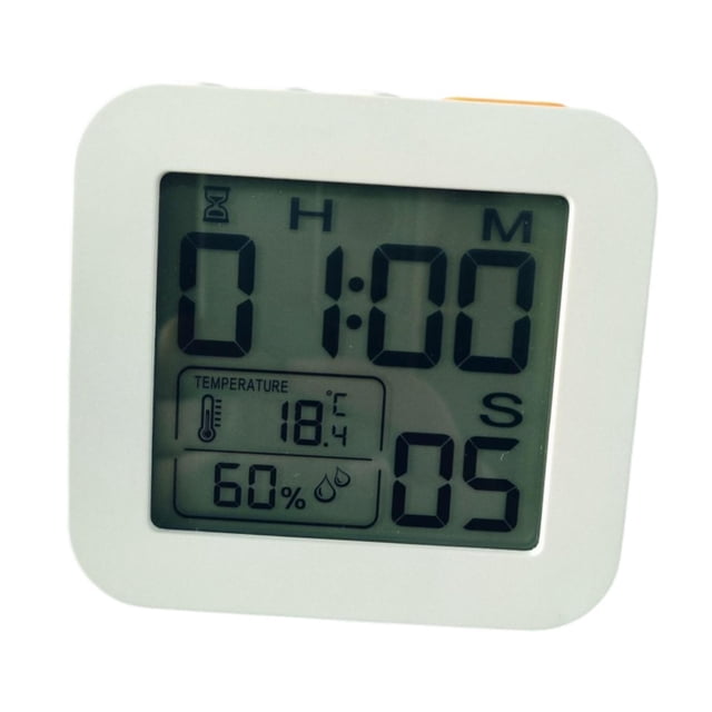 Higrómetro de Digital con 2 juegos de relojes de alarma Higrómetro regalos blancos portátiles para invernadero en interior hogar