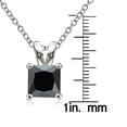 thumbnail image 2 of Sterling Silver 3ct Black Cubic Zirconia 8mm Square Solitaire Necklace, 2 of 2