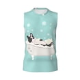 thumbnail image 6 of Lsque French Bulldog Taking a Bath Print Men's Cotton Blend Sleeveless Muscle Shirts (S-3XL)- Moisture Wicking, Odor Protection, UPF 30+,Large, 6 of 8