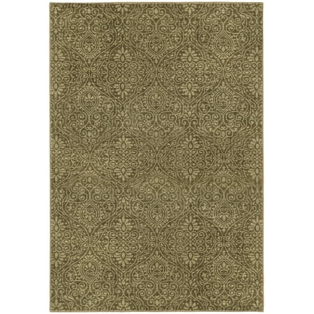 Green Floral Vine - Tommy Bahama Voyage Area Rugs - 091P0 Contemporary Green Petals Vines Stems Leaves Rug