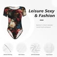 thumbnail image 6 of The Xecao Rose Flowers Women's Crew Neck Body Suit, a short-sleeved bodysuit and basic swimsuit, both comfort and style for dating and daily life, 6 of 9