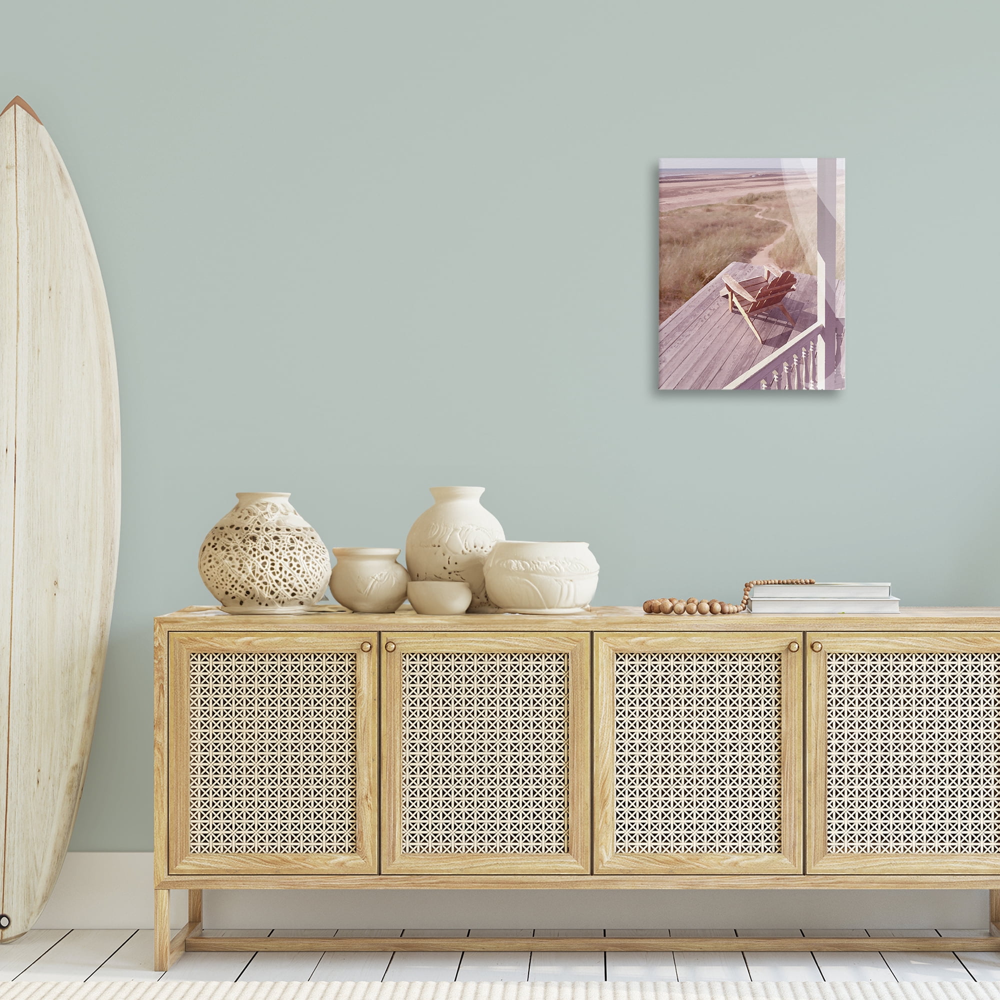 Stupell Industries Hamptons Beach Porch Landscape Painting Gallery Wrapped Canvas Art Print Wall Art, 16 x 20