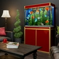 thumbnail image 6 of 100 Gallon Red with Gold Trim Tempered Glass Aluminum Aquarium Fish Tank, 6 of 6