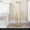thumbnail image 3 of Brushed Gold Kitchen Paper Towel Holder Stand with Marble Base and Bathroom  Standing Toilet Paper Holder with Reserve Storage Stainless Steel Rustproof, 3 of 8