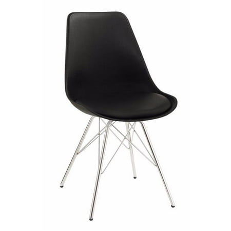 Contemporary Dining Chair With Chrome Legs 44 Black Set Of 2 Walmart Canada