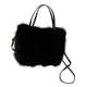 thumbnail image 2 of Bolso bandolera peludo con asa y correa desmontable para viajes Negro, 2 of 8