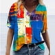 thumbnail image 1 of Puntoco 2024 tops de moda de verano para mujer, camisetas informales de talla grande con estampado de flores escénicas y cuello en V, 1 of 3