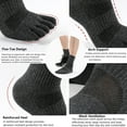 thumbnail image 4 of Unisex Mid-Crew Toe Socks, Cotton Athletic Running Socks, 3 Pairs, 4 of 7